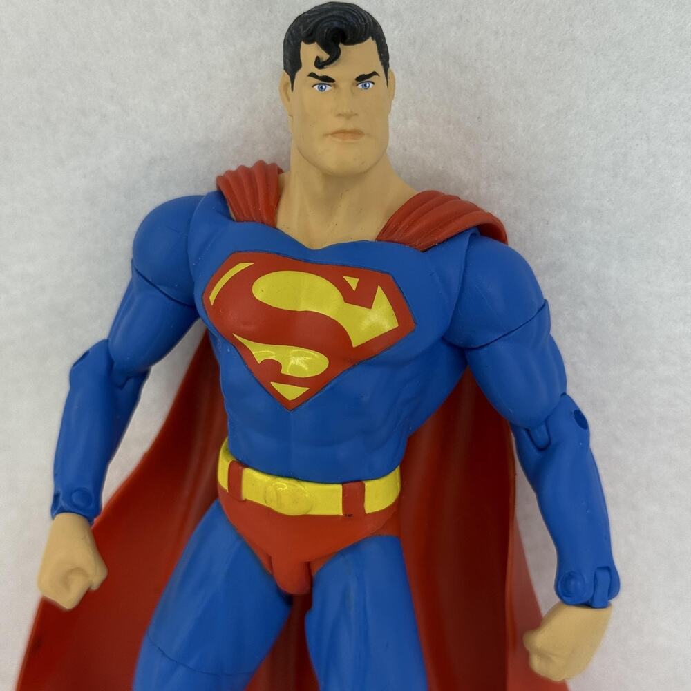 DC Comics Superman Action Figure Blue Red Cape Plastic Collectible Toy